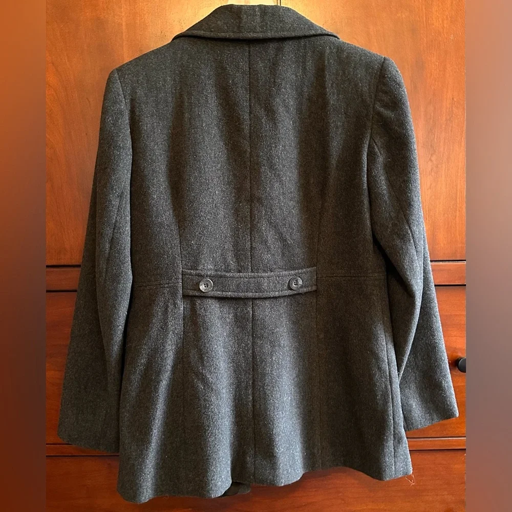 LADIES Kenneth Cole Reaction Vintage Gray Double-Breast Wool Pea Coat - SIZE 4